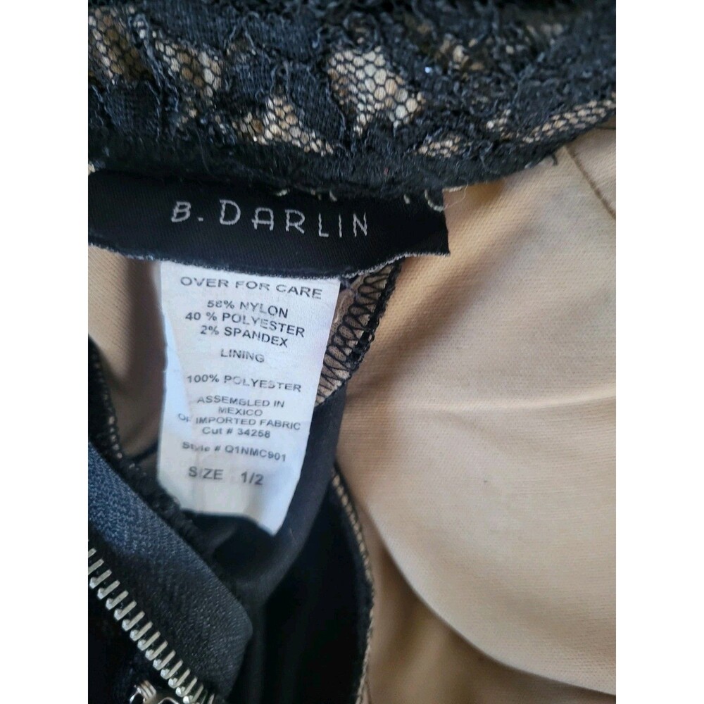 B.Darlin Prom Dress Lace Black Strapless Size 1/2 Maxi Full Length - Picture 11 of 12